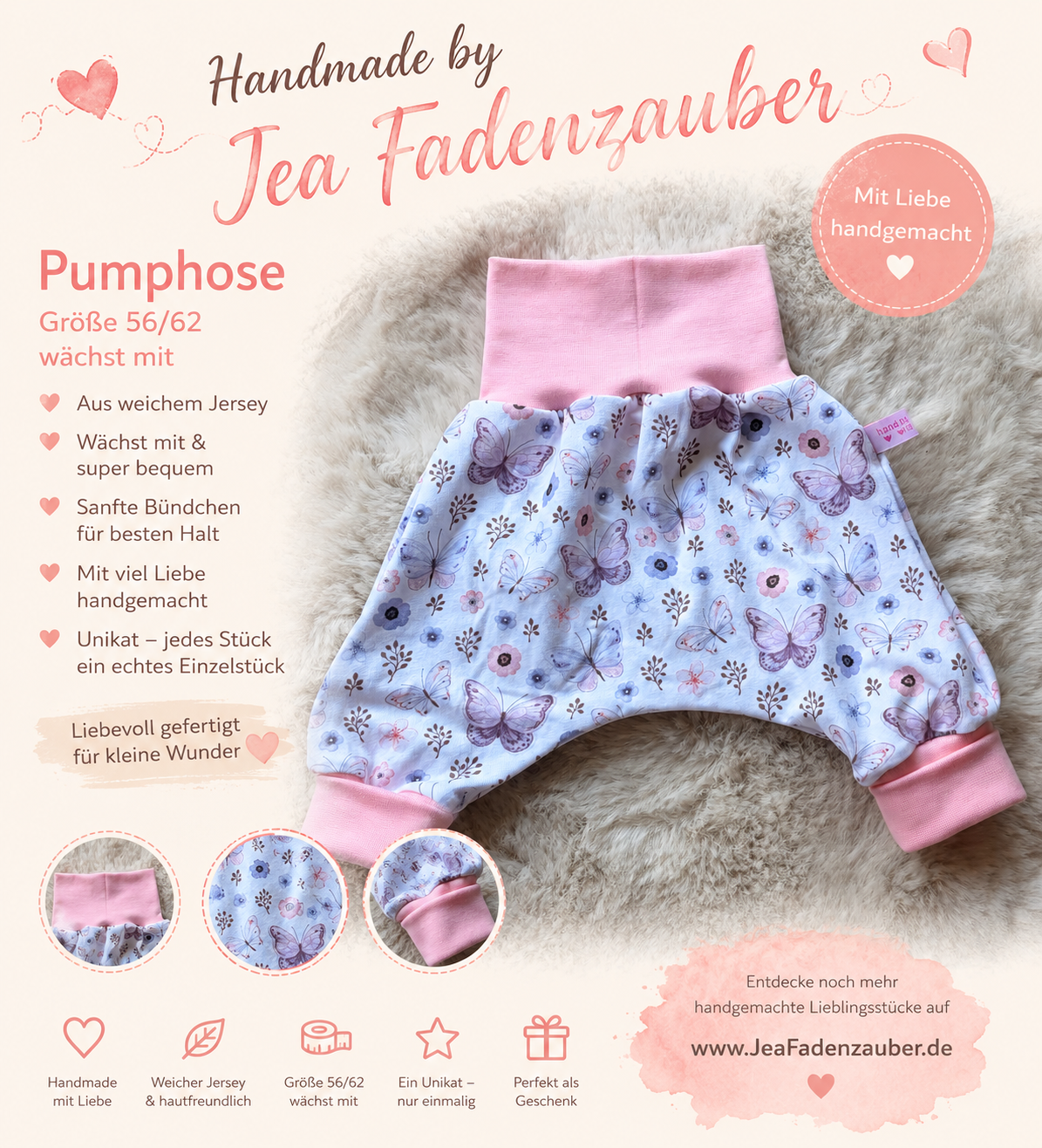 Pumphose Schmetterling 56/62