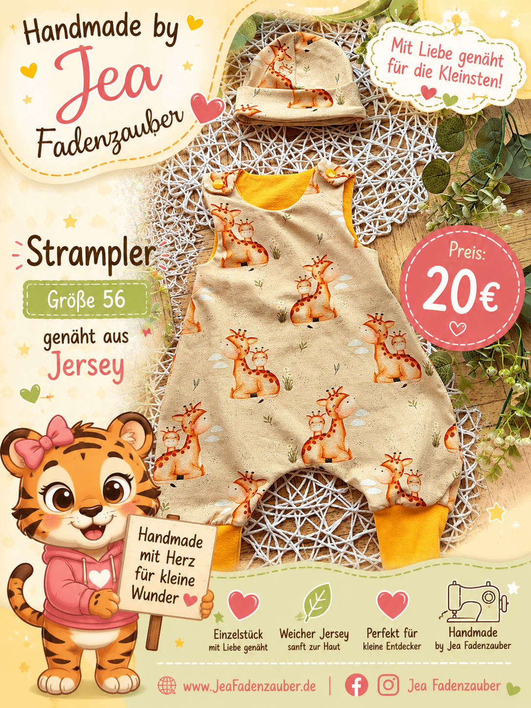 Strampler Giraffe Gr 56