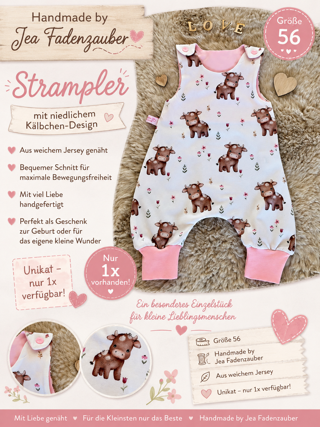 Strampler Kalb Gr 56