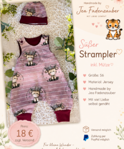 Strampler 56 Bordeaux Kuh